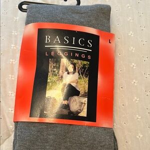 NWOT BAsics Gray Leggings for ladies L